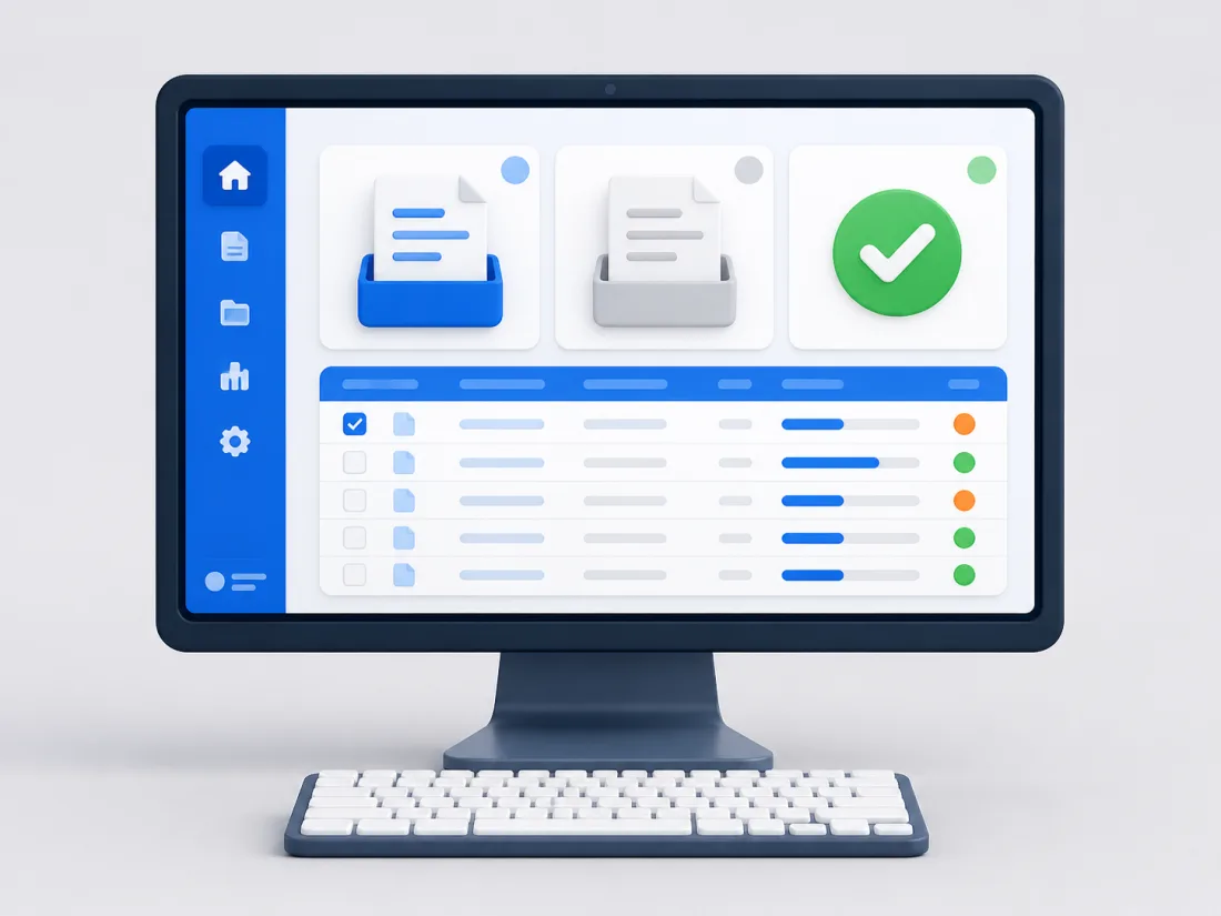 Un calculator care afișează o listă organizată de activități